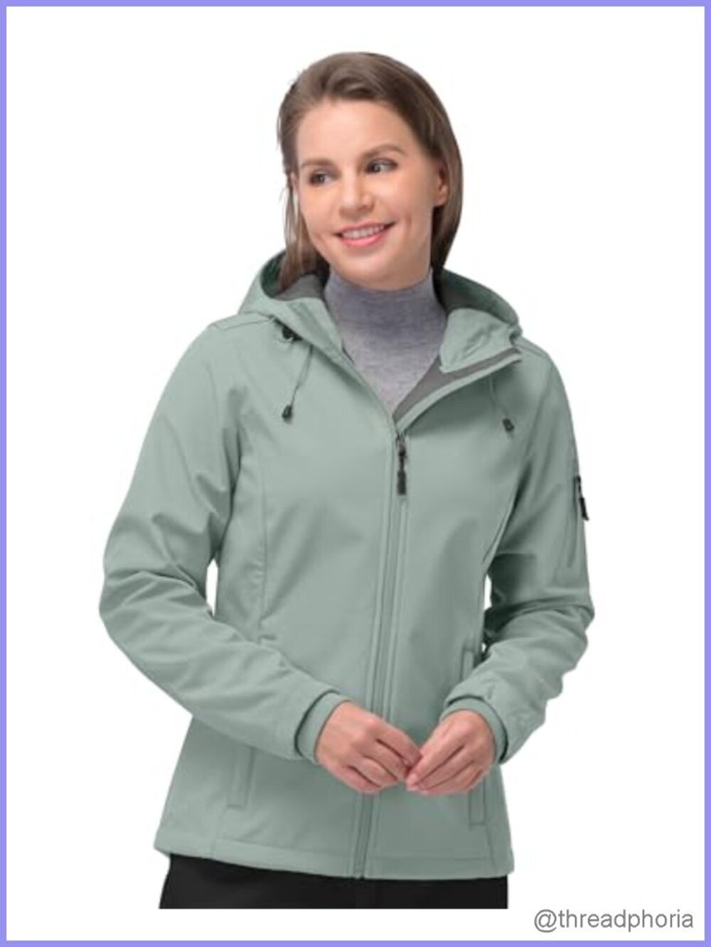 Women's Softshell Jacket Fleece Lined Hooded Windproof Waterproof Jacket for